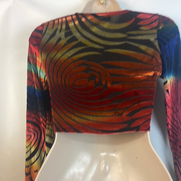 Codigo colorful metallic like multicolor long sleeve fashion  top - Picture 5 of 10